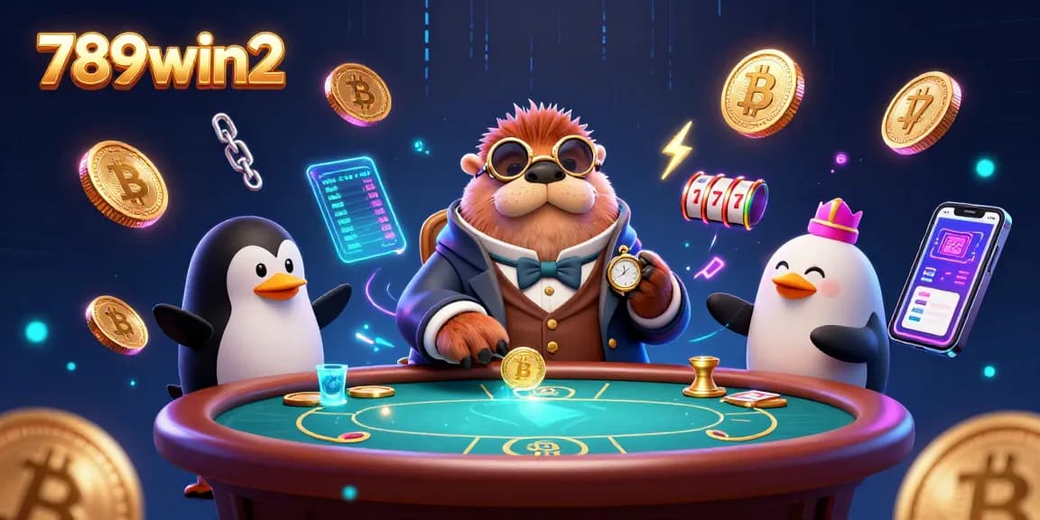 Experience 789win2's vibrant underwater poker scene with unique characters, showcasing engaging gambling elements.