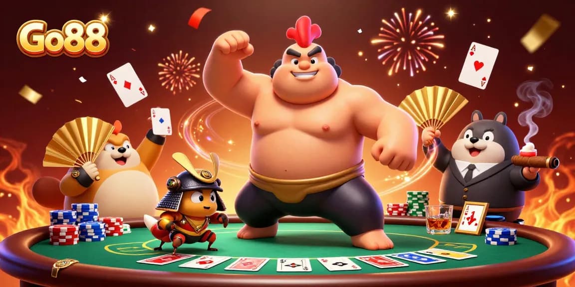 Experience winning moments with Go88's vibrant poker scene featuring exciting game elements.