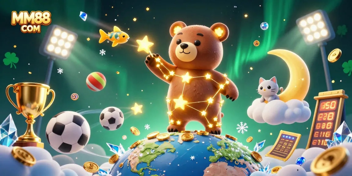 Explore gaming excitement with MM88 COM featuring vibrant characters and dynamic sports elements.