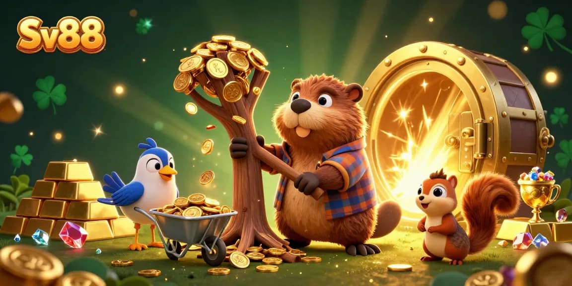 Win big at Sv88 with exciting coin rain from the lumberjack beaver's tree!