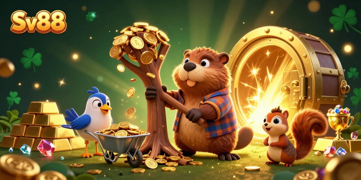Win big at Sv88 with exciting coin rain from the lumberjack beaver's tree!