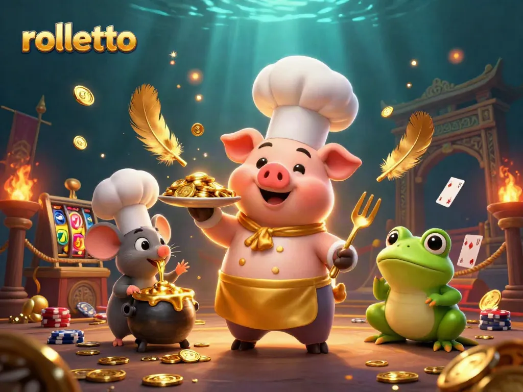 Experience rolletto excitement with our vibrant 3D casino illustration featuring rich game elements.