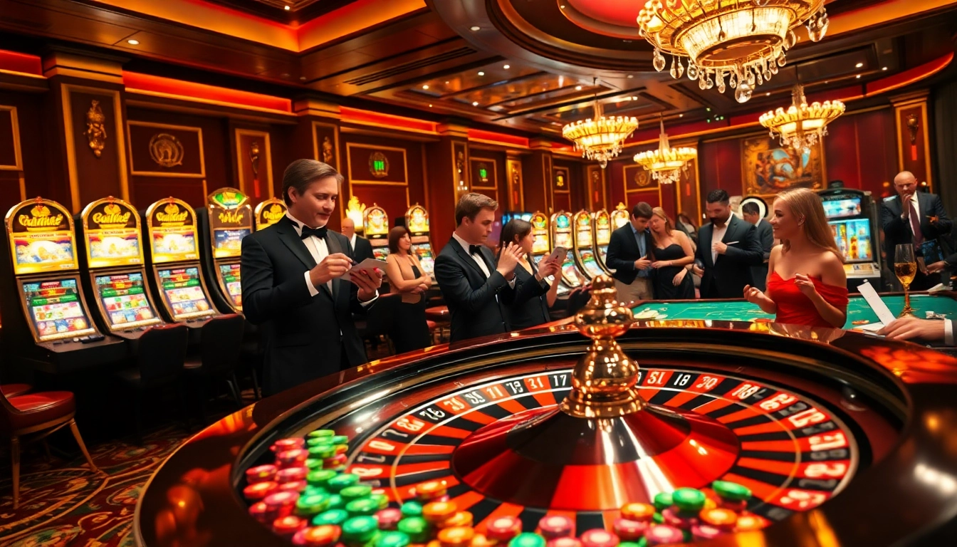 Players placing bets at a roulette table in an exciting u8888 casino atmosphere.