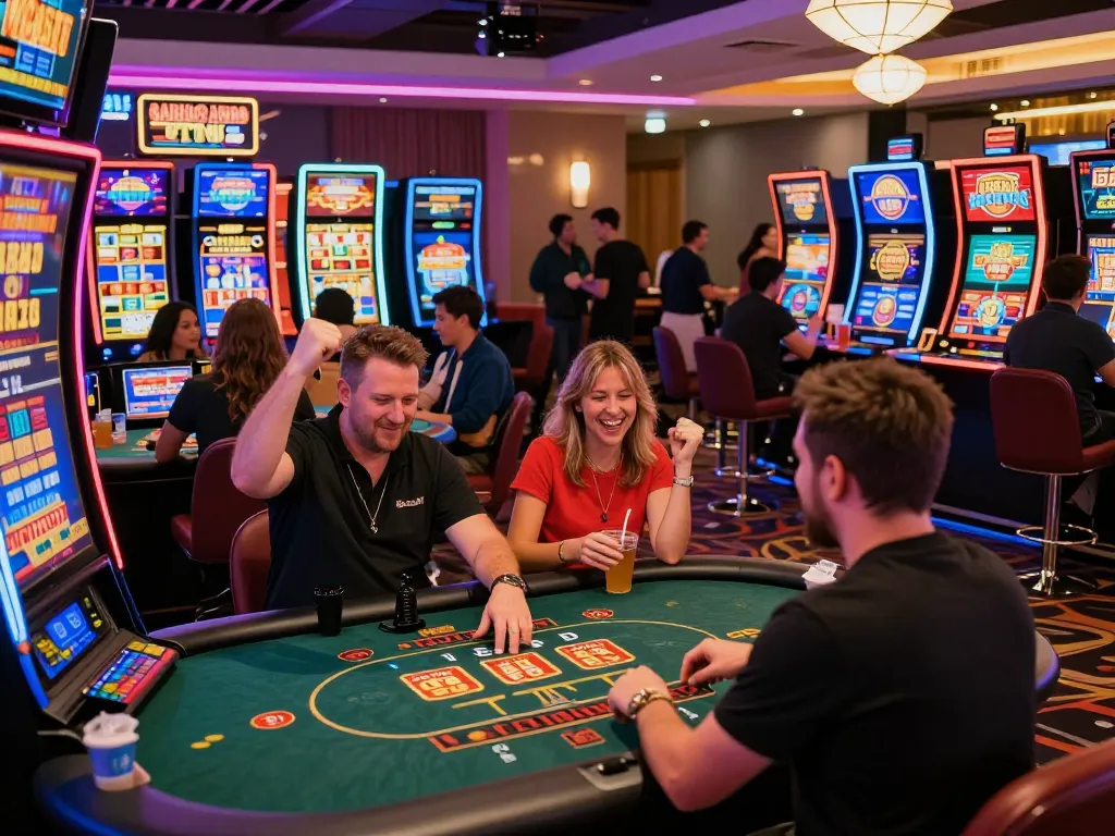 Enjoy the exciting GO8 CHÍNH THỨC experience with players winning at vibrant casino tables.