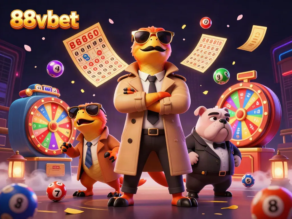 Dynamic scene of 88vbet raptors entering a VIP casino lounge, surrounded by vibrant lottery elements.