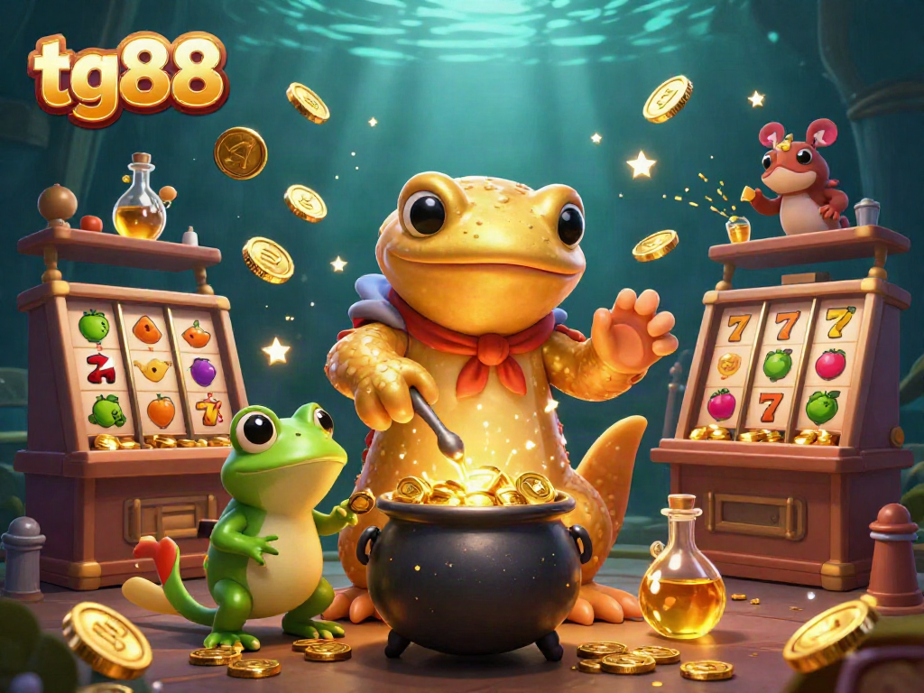 Experience thrilling gameplay with tg88 in a vibrant casino scene of jackpot celebrations and golden wins.