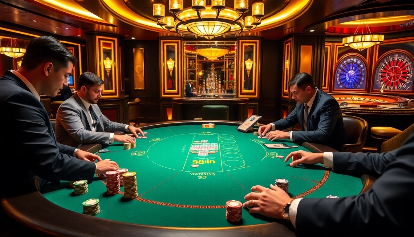 High-stakes blackjack table scene at 98win98 casino, showcasing dazzling cards and chips.