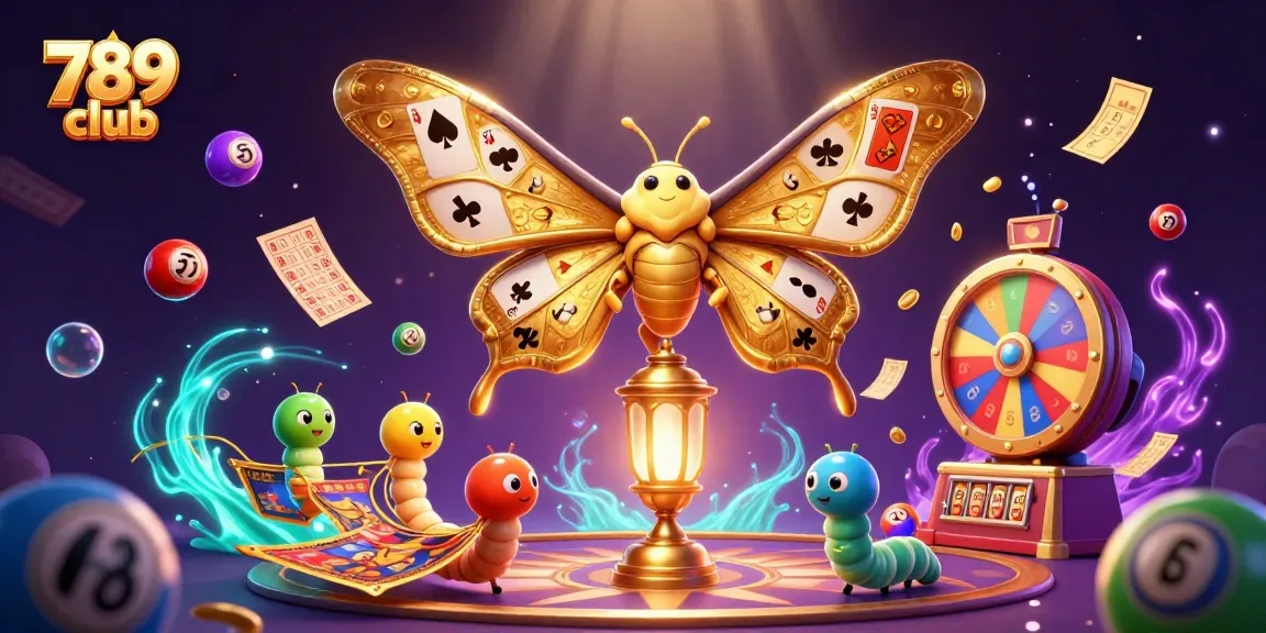 Experience the excitement at 789 club with vibrant lottery elements and gaming motifs in this dynamic illustration.