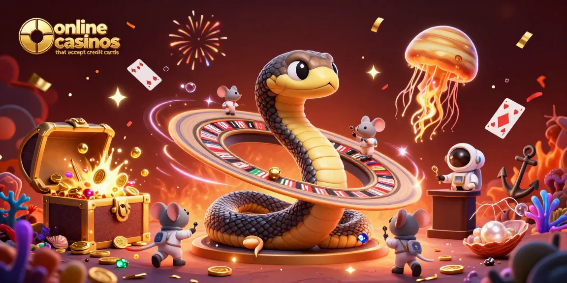 Bet at online casinos that accept credit cards with vibrant scenes of cosmic gambling excitement.