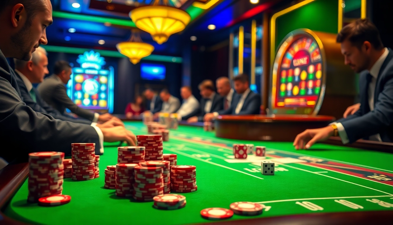 Experience keo nha cai gameplay in an exciting casino atmosphere with vibrant tables and eager players.