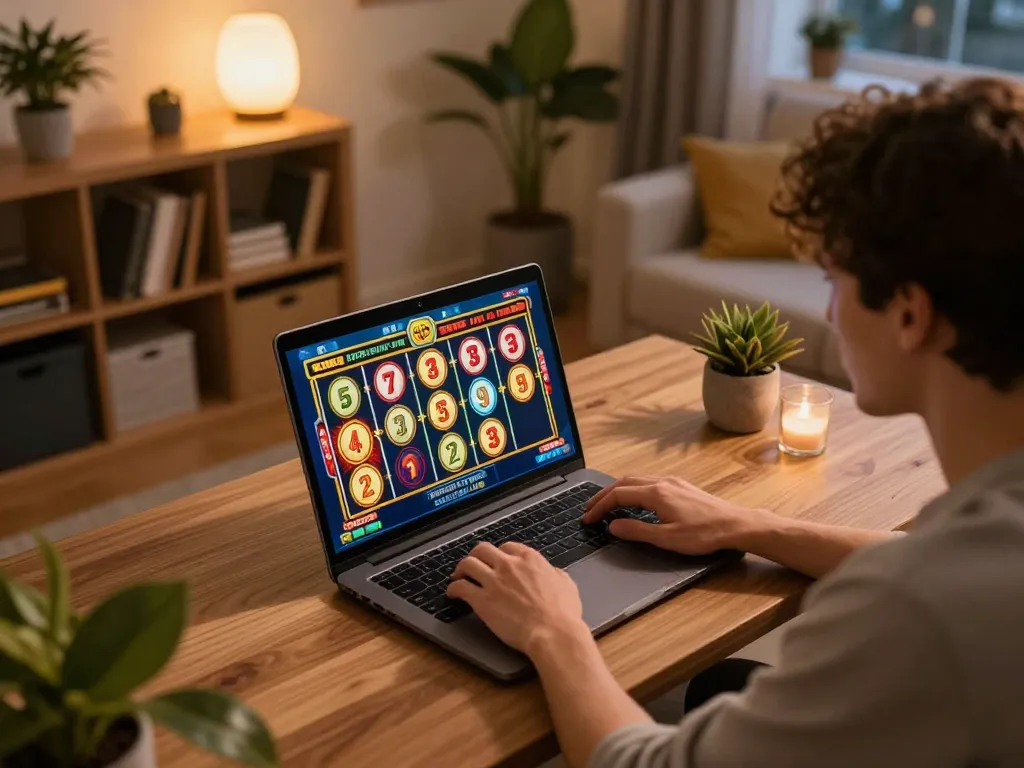 Engaging in an exciting online slot game experience at 92slot from the comfort of home
