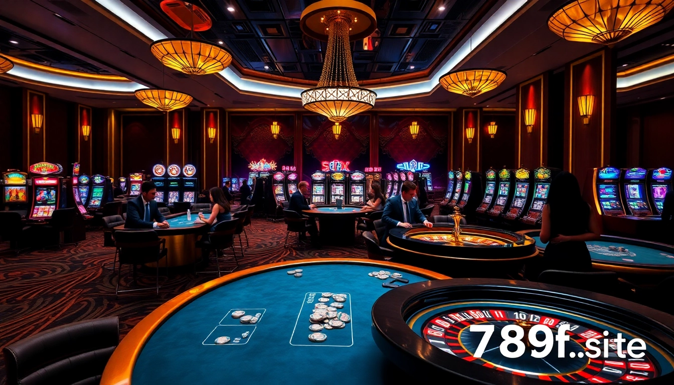 Players enjoying live games at 789f.site/ casino, with tables full of action and excitement.