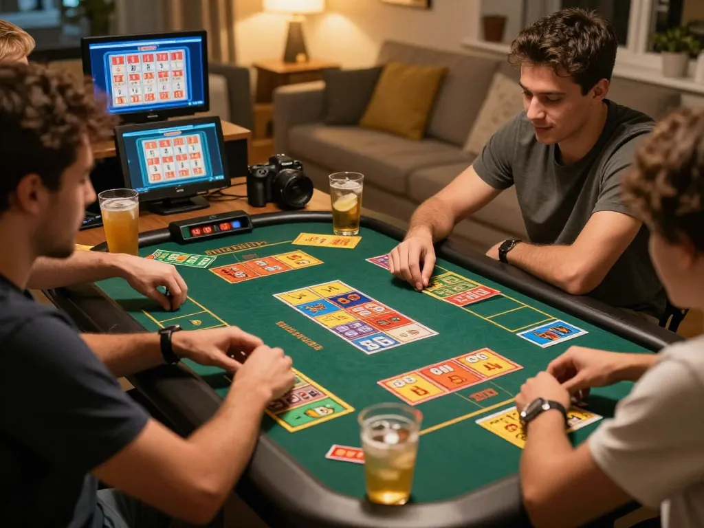 Engaging lô đề game scene with friends enjoying social gambling experience at home.