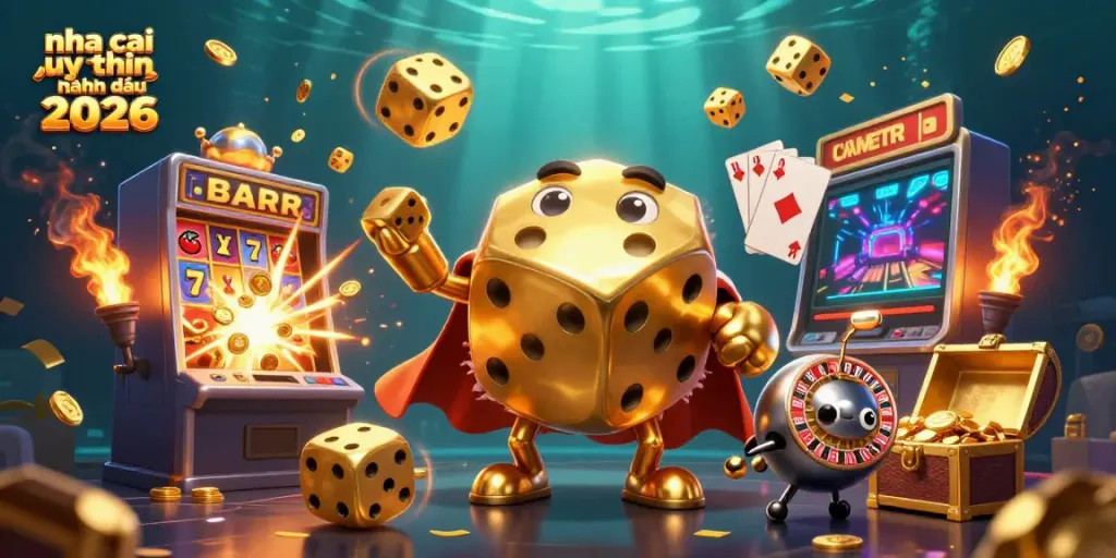 Engage with top online casinos; nha cai uy tin hàng đầu 2026 showcasing vibrant gaming elements in a dynamic scene.