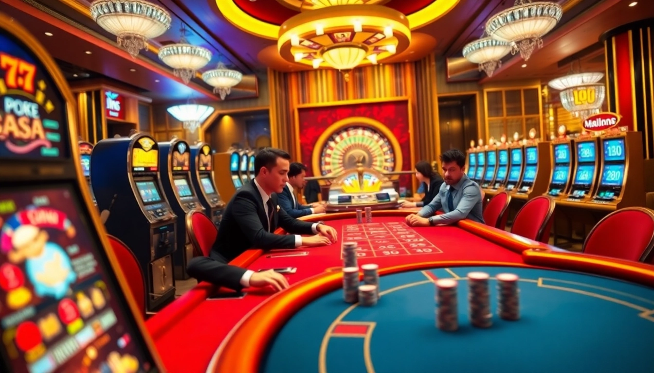 Engaged players at a high-stakes poker table on tylenhacai7.com, showcasing excitement and luxury.