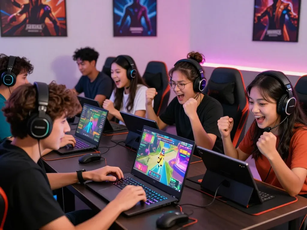 Exciting online gaming experience on rikvip with diverse players celebrating wins and engaging in games.