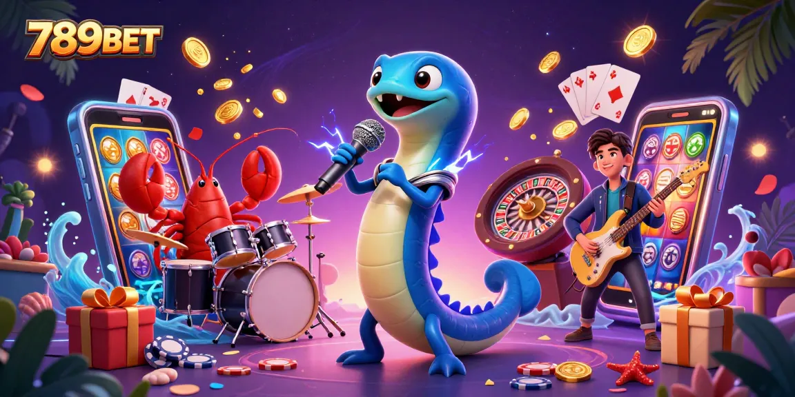 Experience the vibrant casino vibes with 789BET featuring a DJ electric eel and friends.