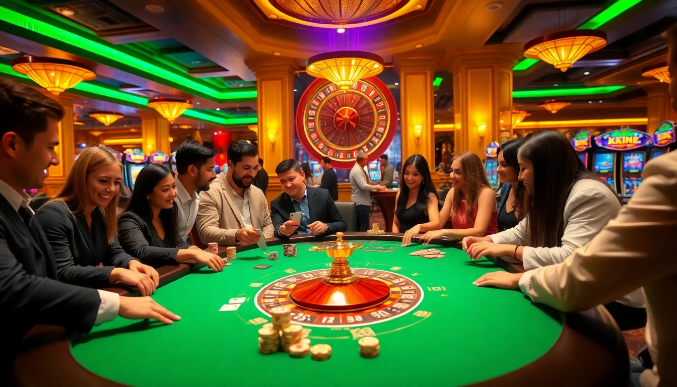 Experience the excitement of kkwin at a bustling casino table with vibrant gaming action.
