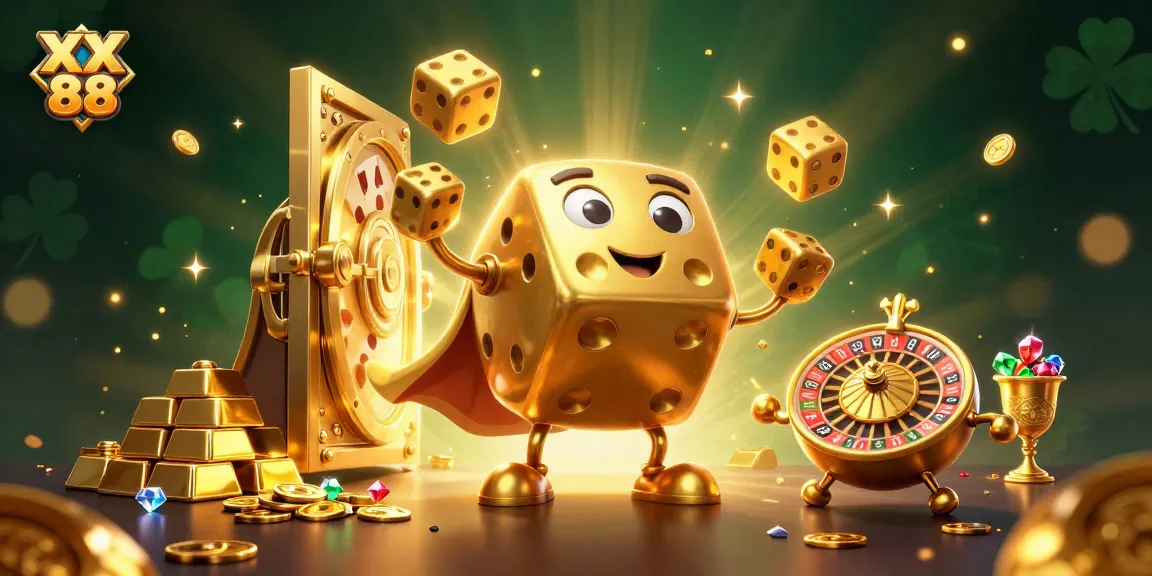 Experience the thrill of XX 88 with unique casino characters, golden dice, and rich treasures.