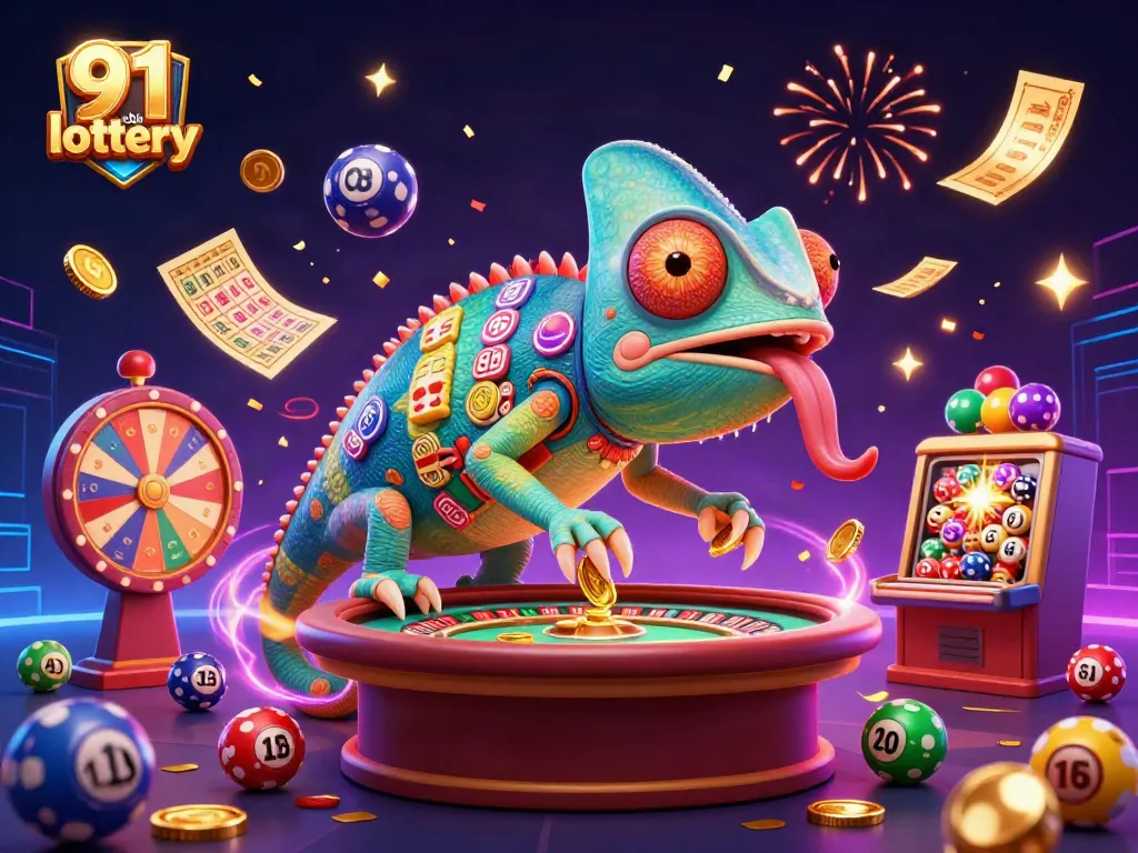 Engage with the vibrant 91 club lottery in a rich 3D casino environment full of dynamic elements.