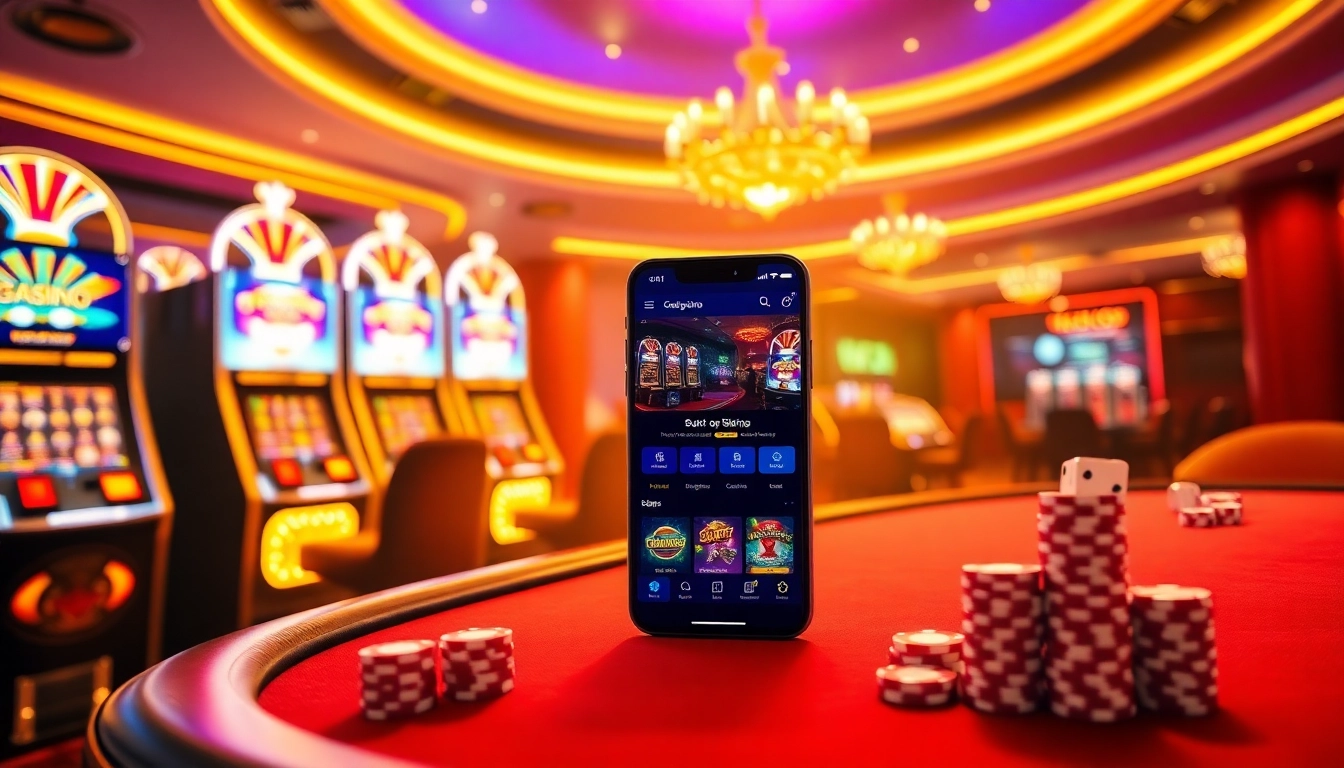 Engaging online gambling scene featuring the interface of https://nk88net.com/ with vibrant casino elements.