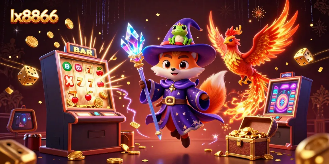 Experience the thrilling gameplay of lx8866 with our vibrant 3D casino illustration showcasing action-packed elements.