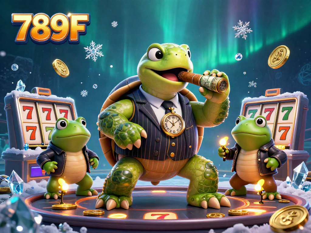 Experience thrilling jackpots with 789F at a vibrant online casino full of animated characters and game elements.