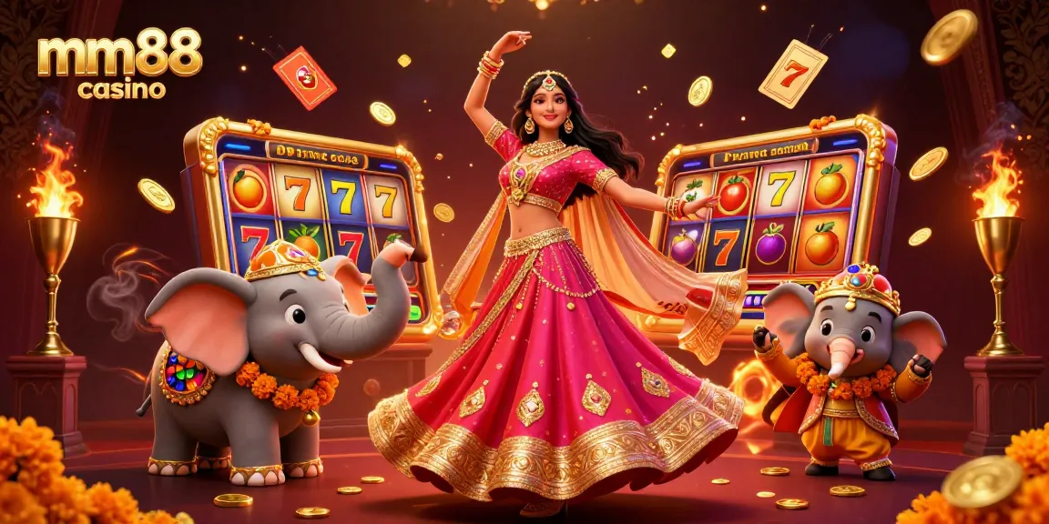 Engage with the vibrant mm88 casino atmosphere showcasing a beautiful woman and dynamic game elements.