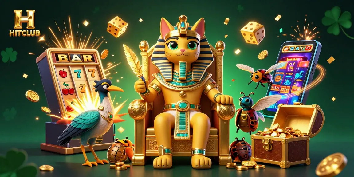 Play and win big at HITCLUB with an exciting 3D casino scene featuring vibrant jackpots and thrilling gaming elements.