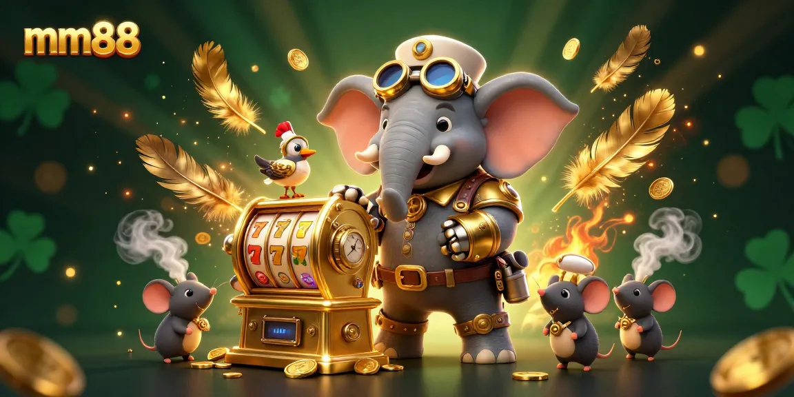 Engage with mm88 for exciting slot machine adventures featuring steampunk elements and golden coins.