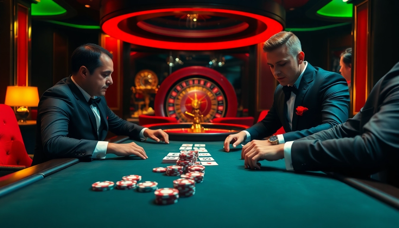 High-stakes poker action at 9bet.com, showcasing elite gambling atmosphere full of excitement.