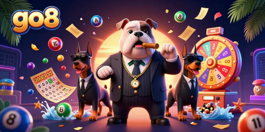 Experience dynamic gaming with go8 featuring a mafia bulldog and high-stakes lottery elements.
