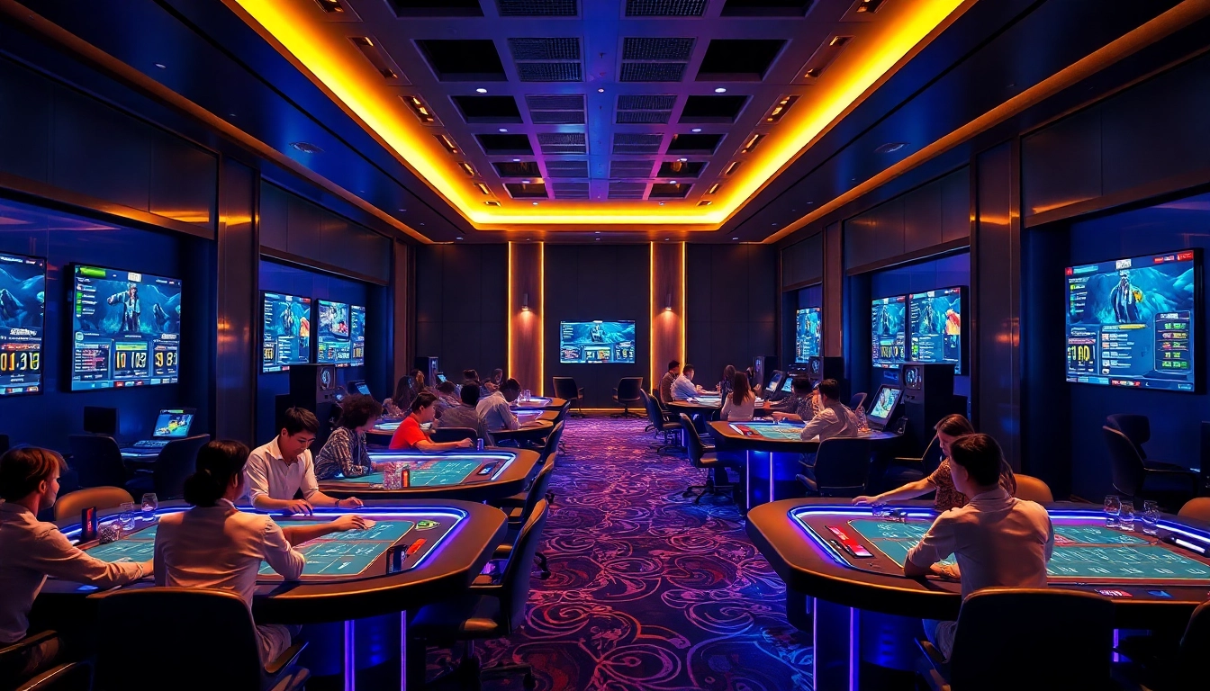 Engaging online casino scene at ev88win.live with diverse players and vibrant ambiance.