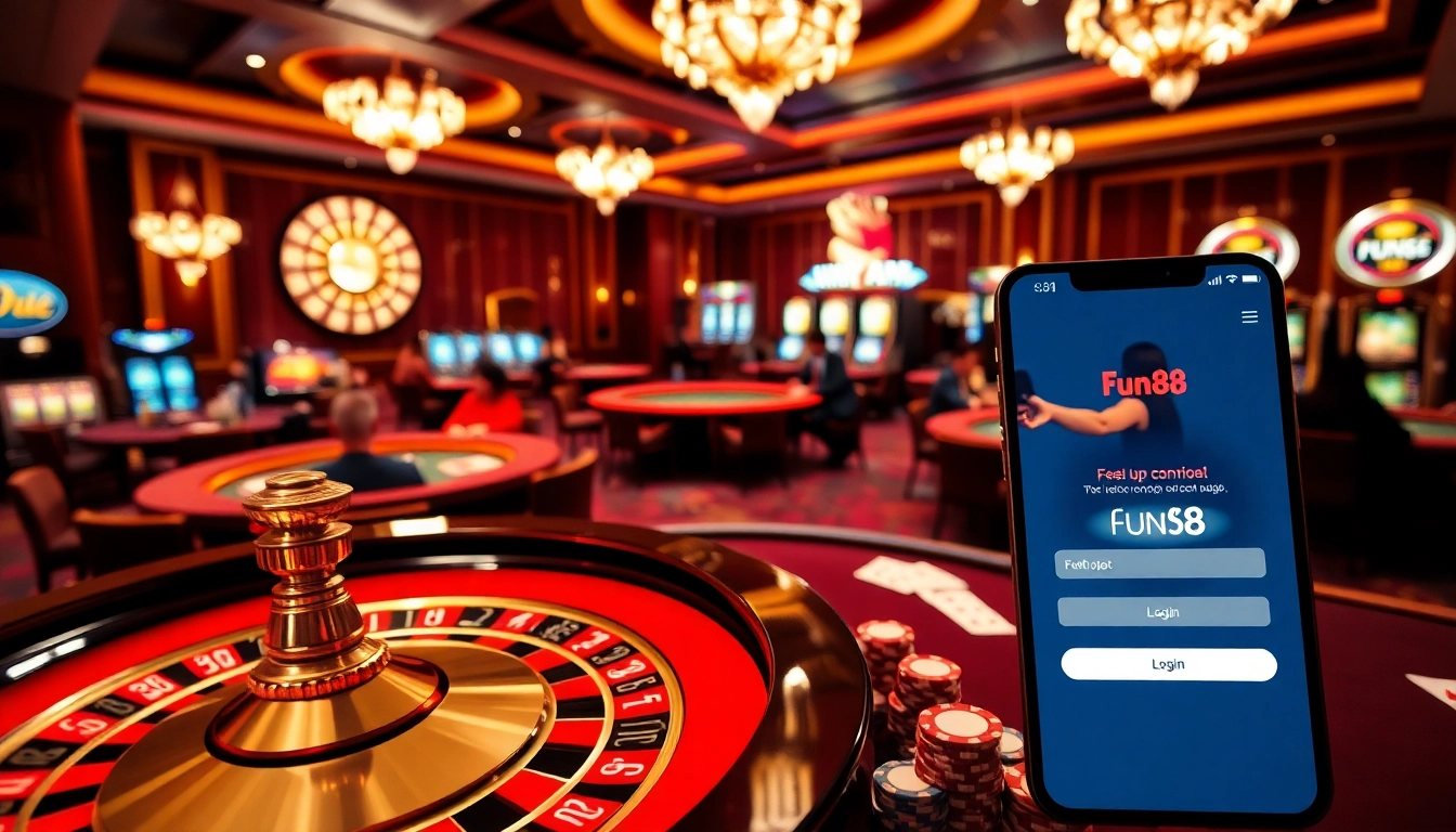 Experience the Fun88 login excitement with vibrant casino games and luxury ambiance.