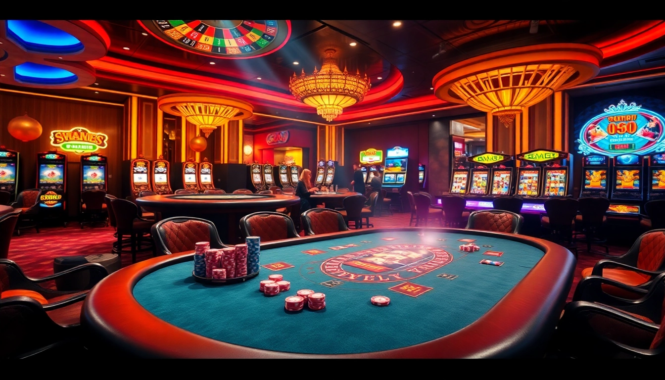 Experience high stakes at uu88vn.com with poker chips and a roulette wheel in a vibrant casino setting.