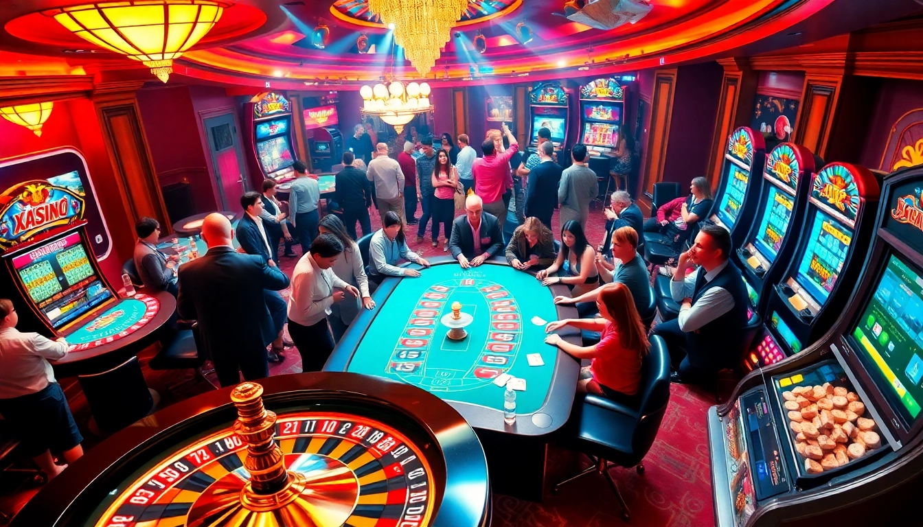 Excite your gameplay experience at ee jl with a vibrant casino scene featuring diverse players and engaging games.