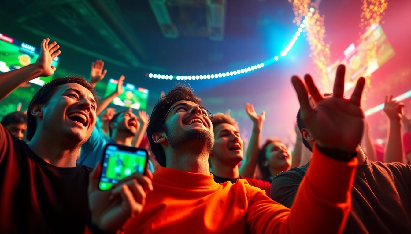 Football fans enjoying a live match streaming on joemadfan.com, showcasing excitement and community connection.